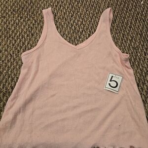 Pink Ribbed Women's Top